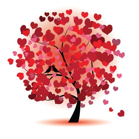 CLIPART. un arbre de coeurs