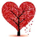 joli petit coeur arbre rouge
