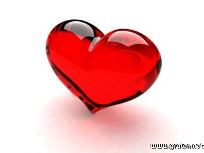 CARTE VIRTUELLE. Coeur rouge transparent