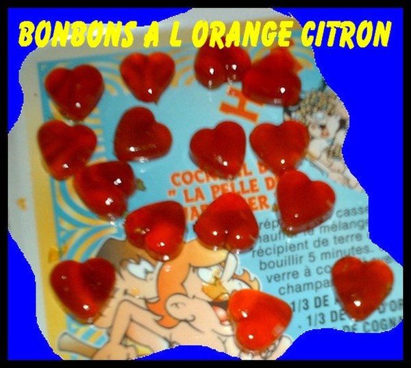 COEUR GOURMAND. bonbon a l'orange et citron