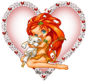 Joli petit coeur animé avec manga et animal