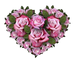 Joli coeur de roses roses