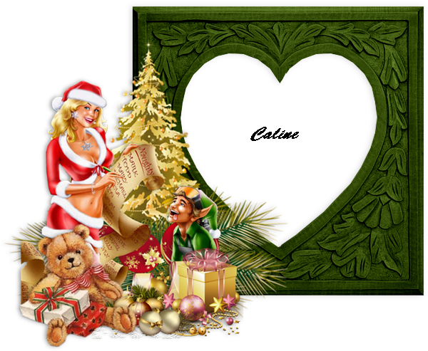 Joli cadre de coeur avec decor de Noel