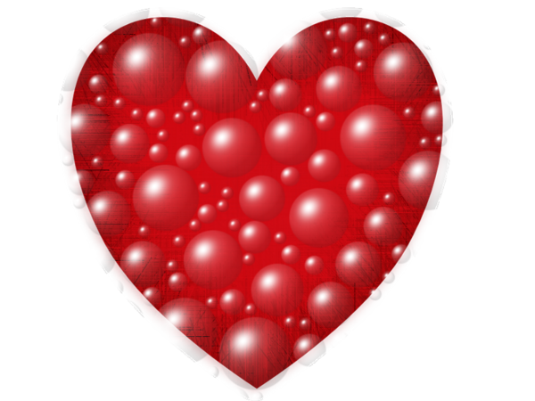 coeur rouge avec bulles