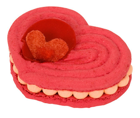 Gourmand, un coeur macaron Fraise Coquelicot