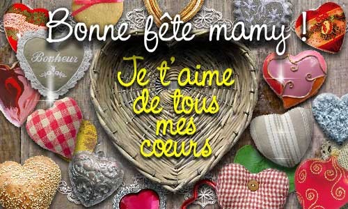 BONNE FETE MAMY avec des COEURS