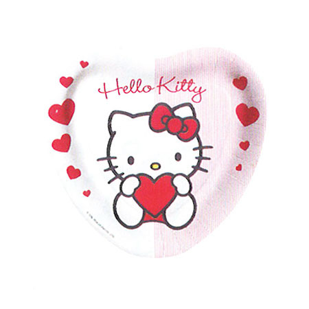 Assiettes en carton Coeur Hello Kitty