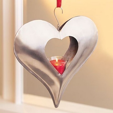 OBJET en COEUR. porte bougie coeur