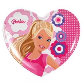 Assiette mélamine barbie en forme de coeur