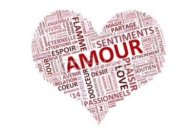 Coeur rempli de mots d'amour