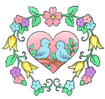 jolie image avec coeur et oiseaux
