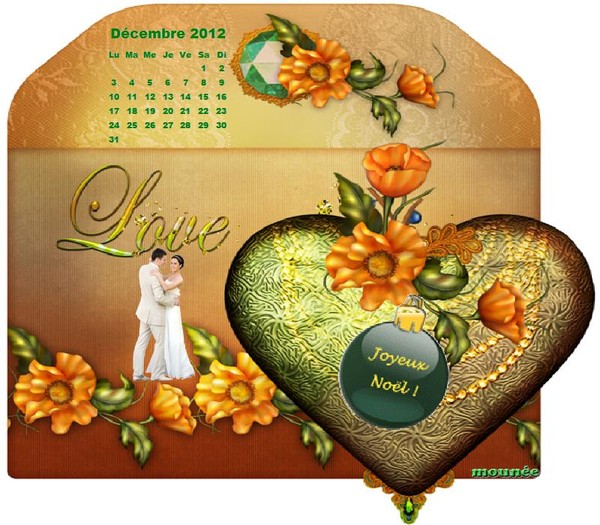 CALENDRIER DECEMBRE 2012 créer par MOUNEE