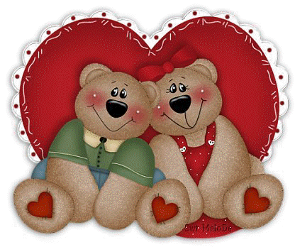 un joli couple d'ours dans un coeur