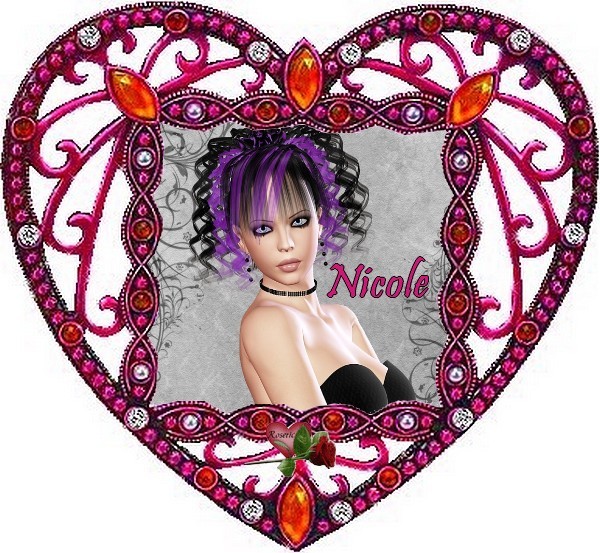 6.Prénom NICOLE  dans un tres joli coeur