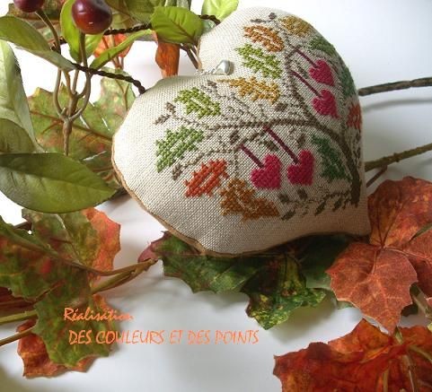 BRODERIE COEUR. un joli coeur d'automne