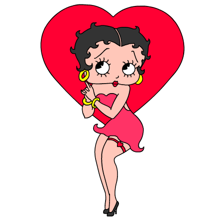 une jolie betty boop avec un coeur