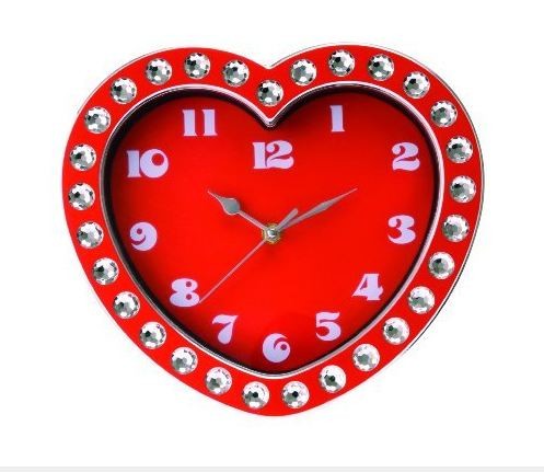 Horloge - Coeur rouge et Diamants  