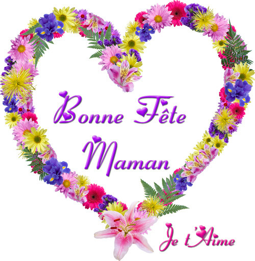 Bonne fête maman dans un joli coeur