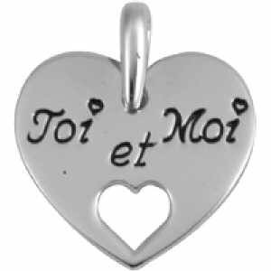 Pendentif ARGENT Coeur Toi et Moi