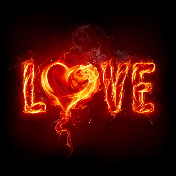 le feu de l'Amour dans cette image LOVE