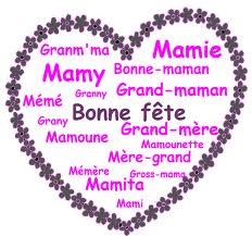 Bonne fête mamie dans un coeur