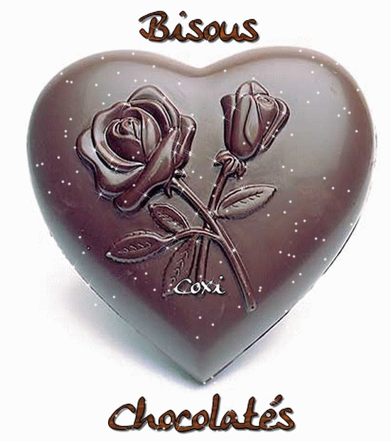 BisouS dans un coeur chocolat