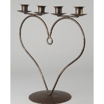 OBJET. Bougeoir coeur 4 bougies