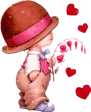 Enfant avec fleur et Coeur