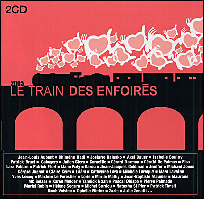 Pochette avec coeur. Le train des enfoirés 