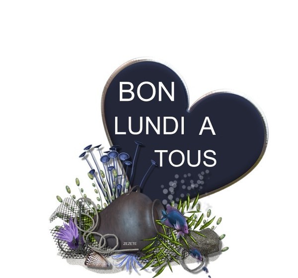 BON LUNDI A TOUS  dans un coeur