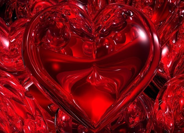 un coeur rouge écarlate