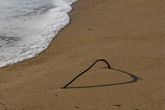 Coeur formé par l'ombre d'un baton 