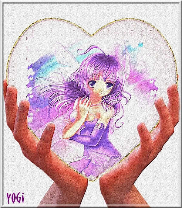 Main et Coeur avec jolie Manga