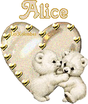 6.Prenom ALICE dans un coeur avec ourson