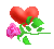 GIF d'un petit Coeur rouge et d'une rose