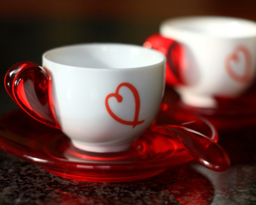 une jolie tasse pour servir un café avec Amour