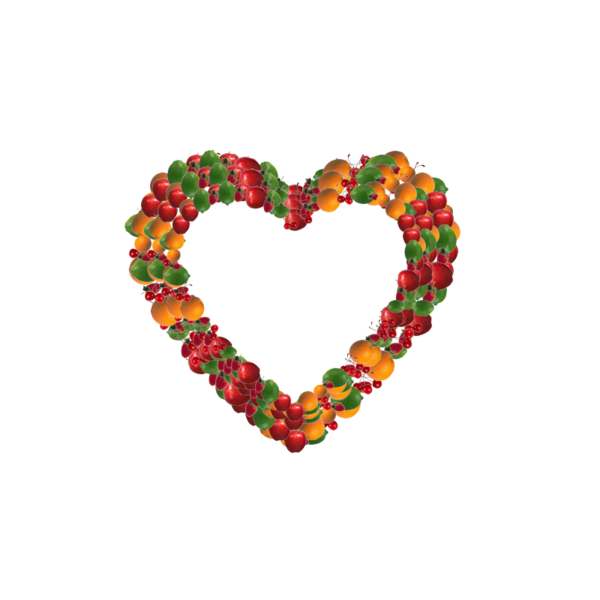 un joli coeur de fruits