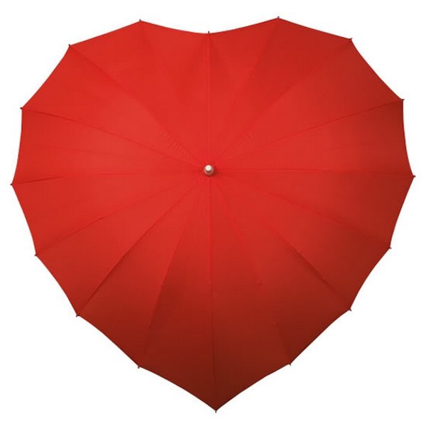 OBJET. un parapluie en forme de coeur