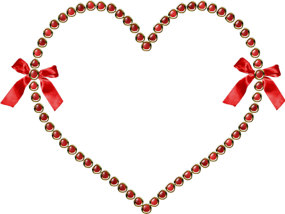 coeur avec deux petit noeud rouge
