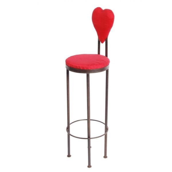 OBJET. Tabouret de bar fer forgé Coeur