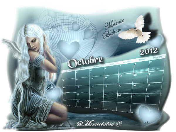 CALENDRIER OCTOBRE 2012 créer par MAMIEBABOU