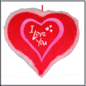 Coussin "I LOVE YOU" en forme de coeur 