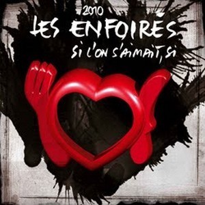 Pochette de musique avec un coeur.les Enfoirés