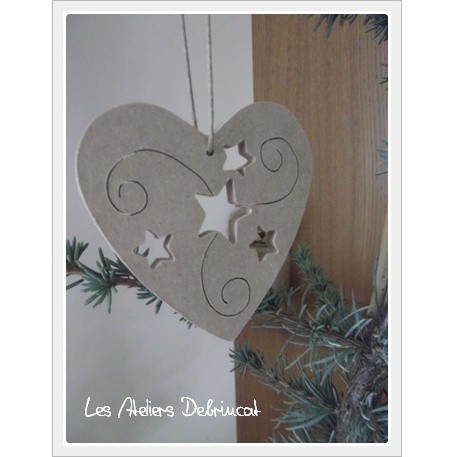 COEUR a suspendre. Decoration pour sapin de Noel