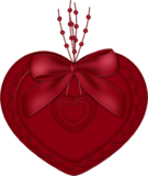 joli petit coeur  rouge avec ruban