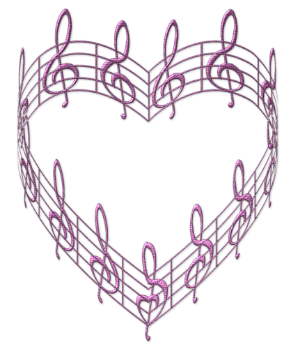 un coeur fait de note de musique
