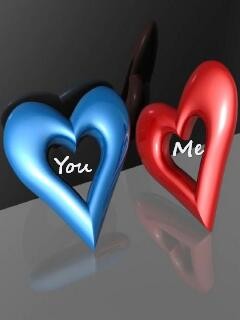 YOU - ME .  dans Coeur bleu et rouge