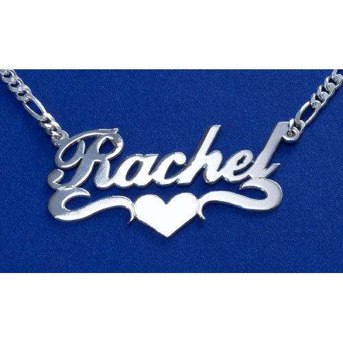 Prenom RACHEL (1) sur collier avec coeur