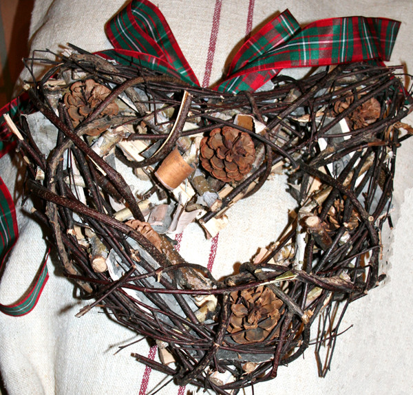 Gros Coeur en bois pour decoration de Noël