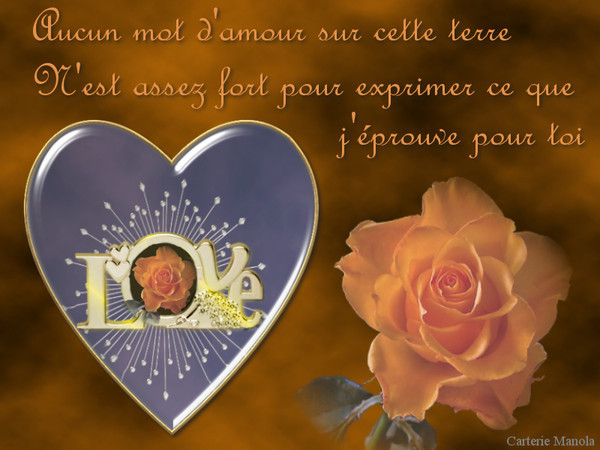 MESSAGE et COEUR. une belle carte a offrir